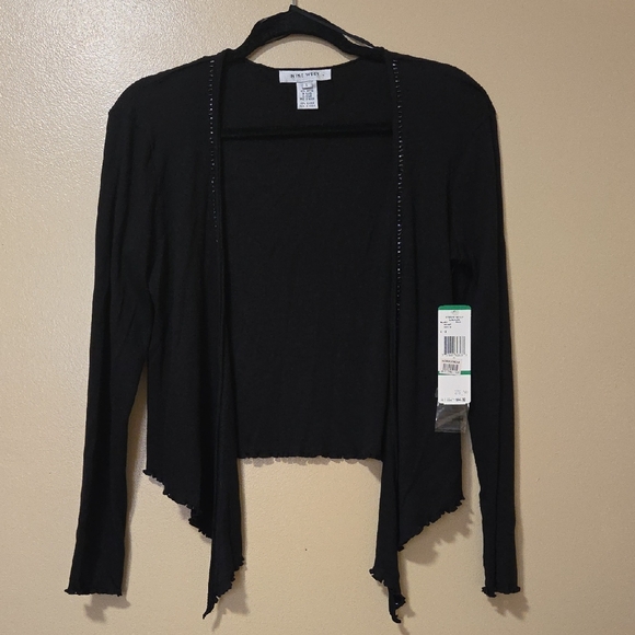 Nine West Black Cotton Cardigan Ninewest Lg - Picture 1 of 6